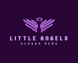 Angel Halo Wings logo design