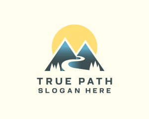 Sunset Mountain Path logo design