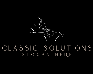 Classical Violin Musician logo design