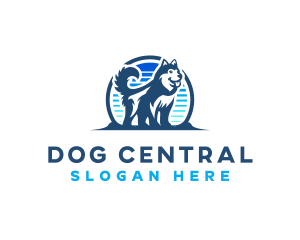 Husky Dog Training logo design