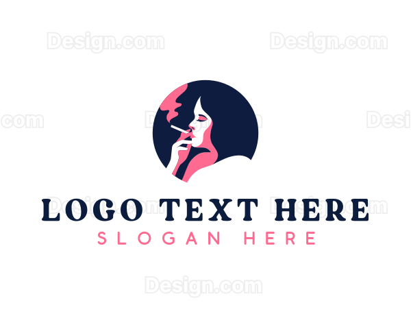 Cigarette Smoking Woman Logo