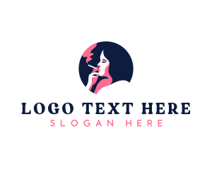 Cigarette Smoking Woman Logo