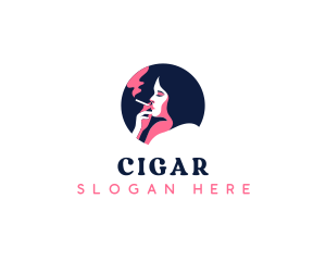 Cigarette Smoking Woman logo design