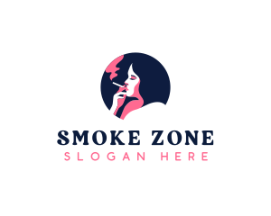 Cigarette Smoking Woman logo design