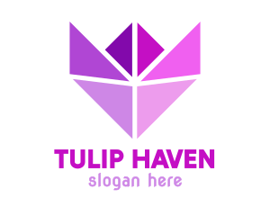 Geometric Origami Tulip logo design