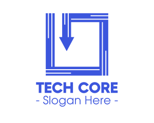 Blue Tech Box logo design