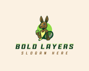 Kangaroo Tennis Racket logo design