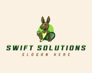 Kangaroo Tennis Racket logo design