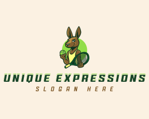 Kangaroo Tennis Racket logo design