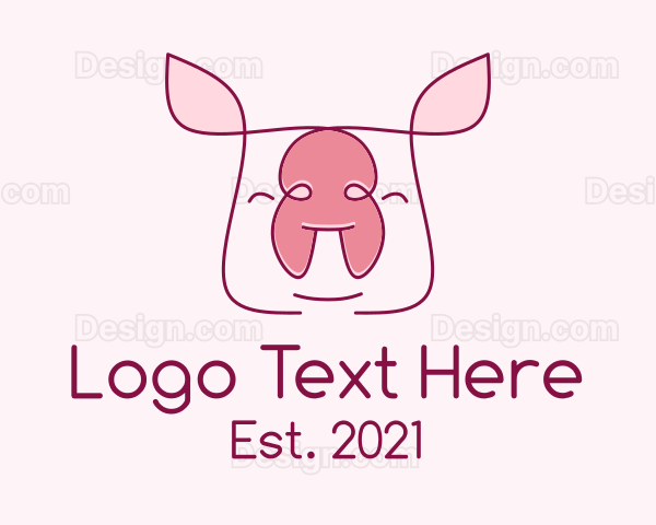 Cute Pork Piglet Logo