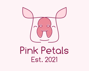 Cute Pork Piglet logo design