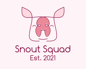 Cute Pork Piglet logo design