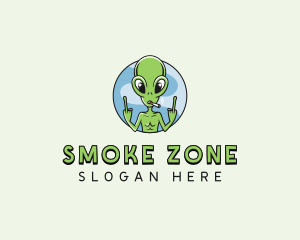 Cursing Alien Smoker logo design