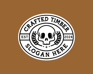 Hipster Skull Brewery logo design