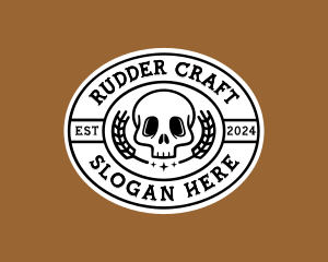 Hipster Skull Brewery logo design