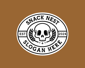 Hipster Skull Brewery logo design