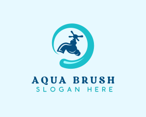 Faucet Water Plumbing logo design