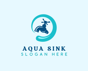 Faucet Water Plumbing logo design