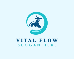 Faucet Water Plumbing logo design