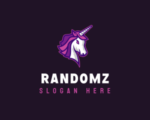 Gamer Streaming Unicorn logo design
