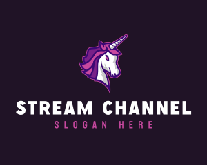 Gamer Streaming Unicorn logo design