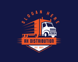 Truck Logistics Emblem logo design