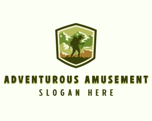 Adventure Hiking Backpacker logo design