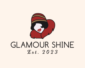 Fashion Fur Collar Woman logo design