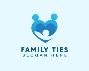 Family Love Heart logo design