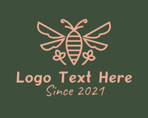 Bee Flower Insect logo