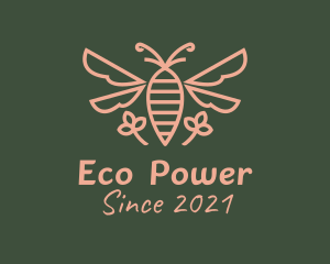 Bee Flower Insect logo design