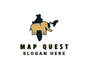 Indian Elephant Map logo design