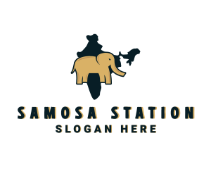 Indian Elephant Map logo