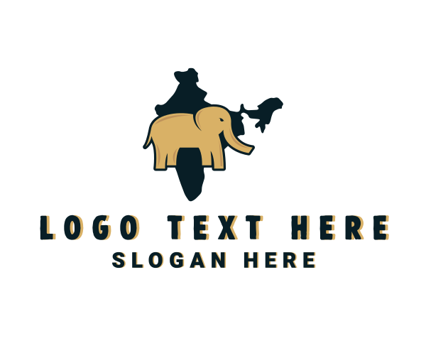 Indian Elephant Map logo