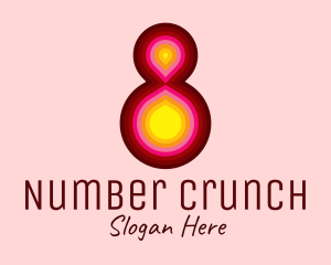 Psychedelic Number 8 logo design