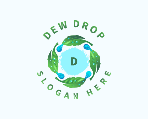 Natural Water Droplet Leaf logo