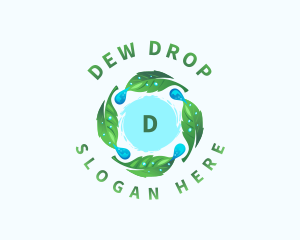 Natural Water Droplet Leaf logo design