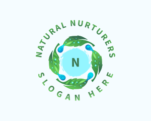 Natural Water Droplet Leaf logo design