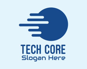 Blue Round Digital Tech logo design