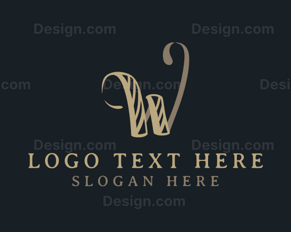 Upscale Calligraphy Letter W Logo