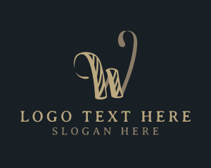 Upscale Calligraphy Letter W logo