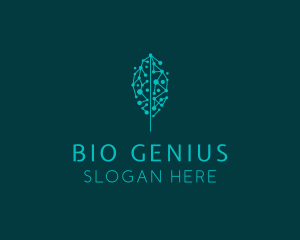 Biotech Brain Molecules logo design