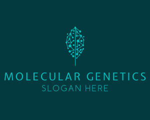 Biotech Brain Molecules logo design