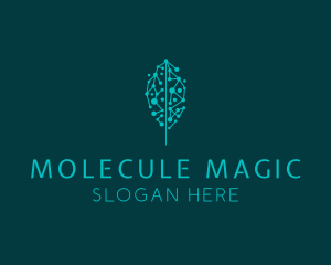 Biotech Brain Molecules logo design