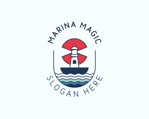 Marine Nautical Lighthouse  logo design