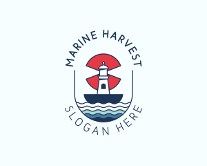 Marine Nautical Lighthouse  logo design