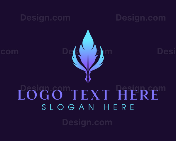 Quill  Pen Feather Writing Logo