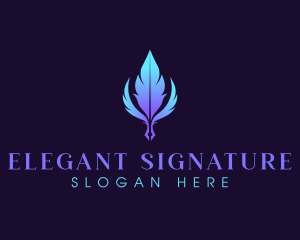 Quill  Pen Feather Writing logo design