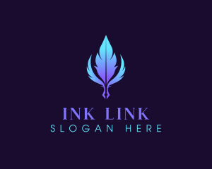 Quill  Pen Feather Writing logo design