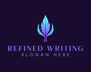 Quill  Pen Feather Writing logo design